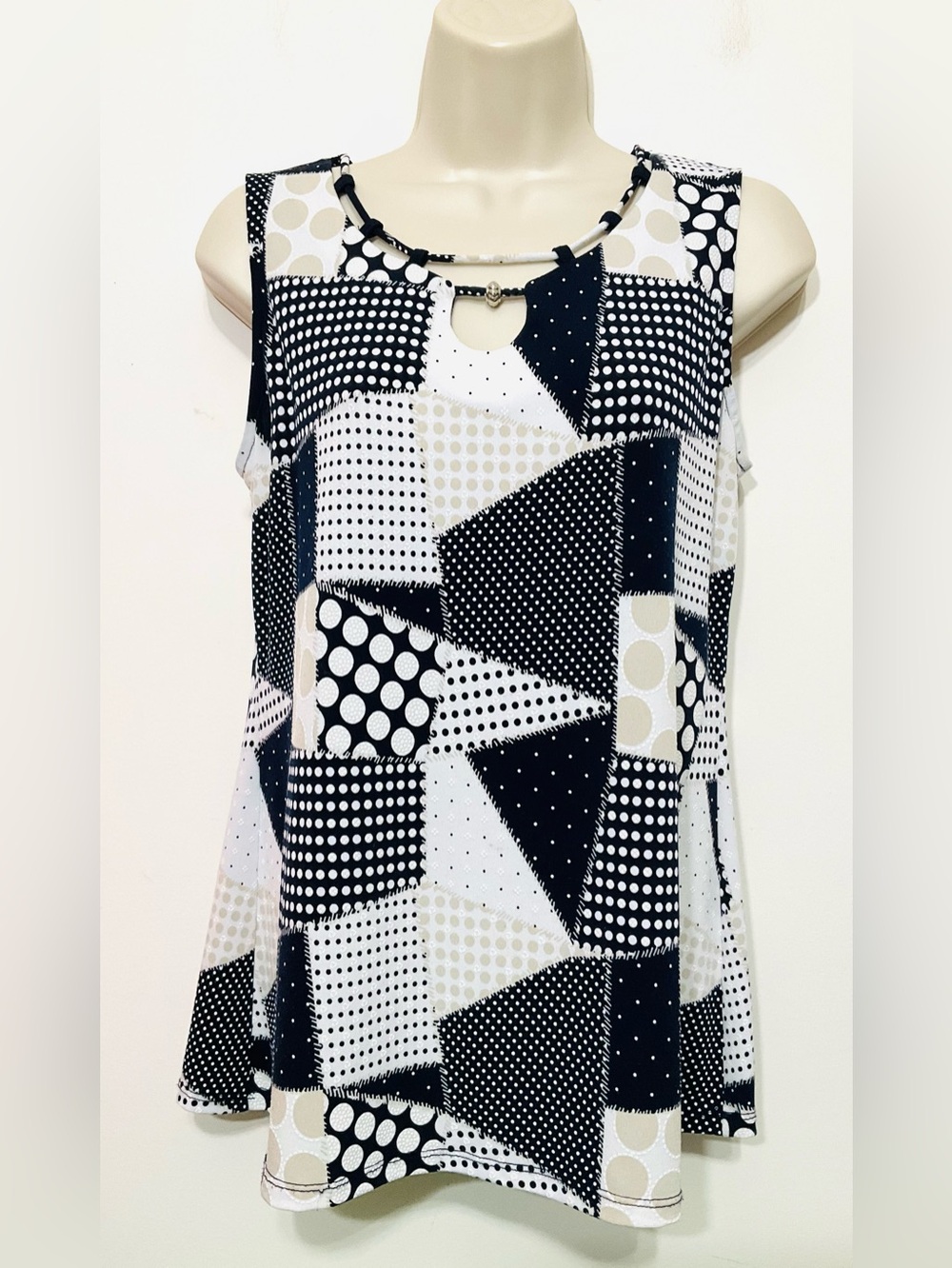 Bali sleeveless A style top geometric print